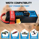 DXF Lipo Battery 4S 14.8V 6500mAh 80C Graphene Softcase with EC5 / T / TRX / XT60 / XT90 / XT150 / Q8s Plug for RC 1/8 1/10 Buggy Truck Car Off-Road Drone