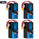 DXF SEMI-SOLID 12S 46.2V 72000mAh 15C Soft Case LiPo Battery with 8AWG Wire for Toy Cars, Boats, UAVs & Drones (1-6 Pack)