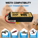 DXF LiPo Battery 4S 14.8V 8400mAh 140C Graphene Softcase with EC5 / T / TRX / XT60 / XT90 / XT150 / Q8s Plug for RC 1/8 1/10 Buggy Truck Car Off-Road Drone
