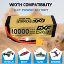 (CN)DXF Lipo Battery 4S 15.2V 10000MAH 150C  lipo Hardcase with  DEANS/T Plug for Rc 1/8 1/10 Buggy Truck Car Off-Road Drone