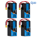 DXF 6S 22.2V 60000mAh 10C Soft Case LiPo Battery with 8AWG Wire for Toy Cars, Boats, UAVs & Drones (1-6 Pack)
