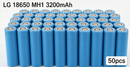 LG MH1 INR18650-MH1 3200mAh 10A Li-ion Battery for E-Bikes, Flashlights & DIY Battery Packs (1-100 PCS)