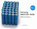 Samsung INR21700-50GB 5000mAh 15A Li-ion Battery for E-Bikes, Flashlights & DIY Battery Packs (1-100 PCS)