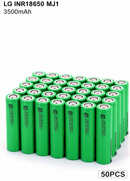 LG MJ1 INR18650-MJ1 3500mAh 10A Li-ion Battery for E-Bikes, Flashlights & DIY Battery Packs (1-100 PCS)