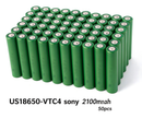 Sony VTC4 US18650VTC4 2100mAh 30A Li-ion Battery for Power Tools, RC Drones & DIY Battery Packs (1-100 PCS)