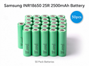 Samsung INR18650-25R 2500mAh 20A Li-ion Battery for Power Tools, Flashlights & DIY Battery Packs (1-100 PCS)