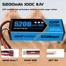 (EU)DXF Lipo Battery 3S 11.1V 5200MAH 100C Blue Series Graphene lipo Hardcase with Deans Plug for Rc 1/8 1/10 Buggy Truck Car Off-Road Drone
