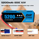 (PL)DXF Lipo Battery 3S 11.1V 5200MAH 100C Blue Series Graphene lipo Hardcase with EC5 Plug for Rc 1/8 1/10 Buggy Truck Car Off-Road Drone