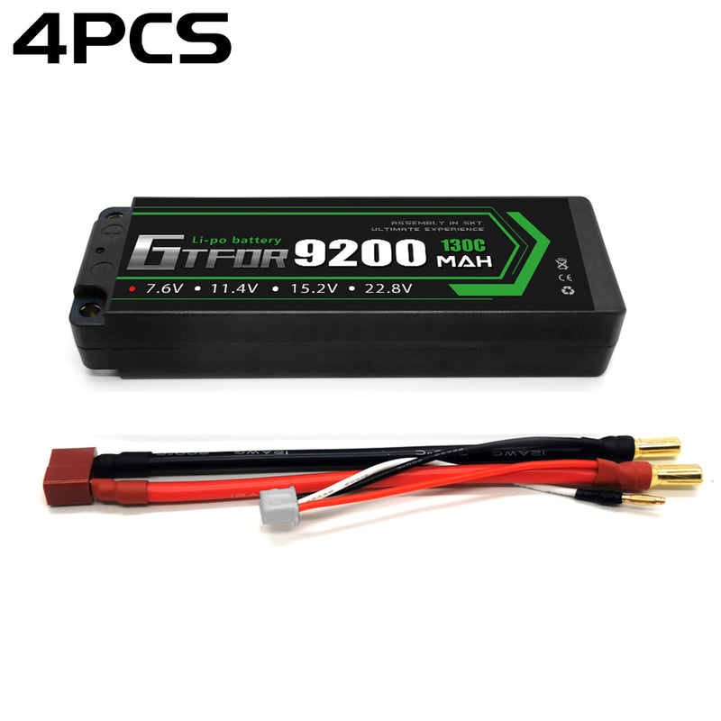 (FR) GTFDR 2S 7.6V Lipo Battery 130C 9200mAh with 5mm Bullet for RC 1/8 Vehicles Car Truck Tank Truggy Competition Racing Hobby