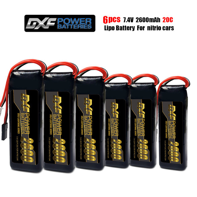 (EU)DXF 2S 2600mAh 7.4V 110C Batteria Lipo ad Alta Capacità Hardcase con nitrio lipo underSpina per 1:8 Scala RC Auto, Multi-Rotore RC Aeroplano, RC Elicottero, RC Barca