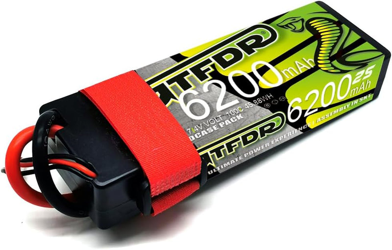 (JP)GTFDR Lipo Battery 2S 7.4V 6200MAH 100C  lipo Hardcase with  DEANS/T Plug for Rc 1/8 1/10 Buggy Truck Car Off-Road Drone