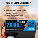 DXF SEMI-SOLID 12S 44.4V 27000mAh 10C Soft Case LiPo Battery with 8AWG Wire for Toy Cars, Boats, UAVs & Drones (1-6 Pack)