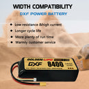 DXF LiPo Battery 3S 11.1V 8400mAh 140C Graphene Softcase with EC5 / T / TRX / XT60 / XT90 / XT150 / Q8s Plug for RC 1/8 1/10 Buggy Truck Car Off-Road Drone