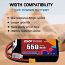 DXF 550mAh 3S 80C 11.1V Lipo Battery Pack for FPV LiPo Battery