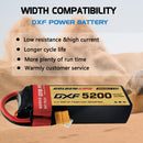 DXF Lipo Battery 3S 11.1V 5200mAh 100C Graphene Softcase with EC5 / T / TRX / XT60 / XT90 / XT150 / Q8s Plug for RC 1/8 1/10 Buggy Truck Car Off-Road Drone