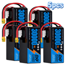 DXF SEMI-SOLID 14S 51.8V 30000mAh 5C Soft Case LiPo Battery with 8AWG Wire for Toy Cars, Boats, UAVs & Drones (1-6 Pack)