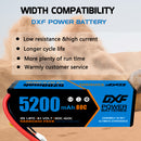 (CA)DXF Lipo Battery 3S 11.1V 5200MAH 60C Blue Series lipo Hardcase with Deans Plug for Rc 1/8 1/10 Buggy Truck Car Off-Road Drone