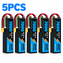 DXF 6S 22.2V 7000mAh 100C Softcase LiPo Battery with XT90 & 10AWG Wire for 1/8 RC Cars (1-6 Pack)