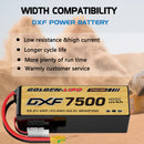 DXF Lipo Battery 6S 22.2V 7500mAh 100C Graphene Softcase with EC5 / T / TRX / XT60 / XT90 / XT150 / Q8s Plug for RC 1/8 1/10 Buggy Truck Car Off-Road Drone