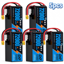 DXF 6S 22.2V 72000mAh 5C Soft Case LiPo Battery with 8AWG Wire for Toy Cars, Boats, UAVs & Drones (1-6 Pack)