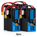 DXF SEMI-SOLID 14S 51.8V 70000mAh 5C Soft Case LiPo Battery with 8AWG Wire for UAVs & Drones (1-6 Pack)