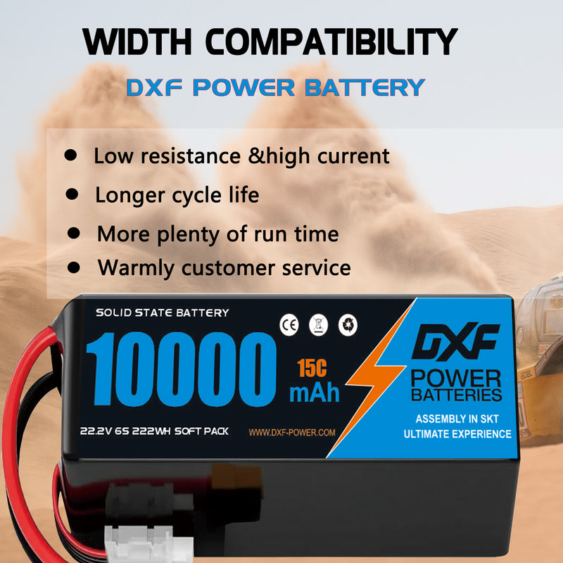 (CN)DXF 12S Lipo Battery 44.4V 10C 10000mAh Soft Case Battery  for Drone UAV FPV Car Truck Tank RC Semi solidstate Battery Racing Hobby