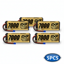 DXF GOLD VERSION 4S 14.8V 7000mAh 100C Graphene Hardcase LiPo Battery with 10AWG EC5 Plug for RC Car Truck (1-6 Pack)