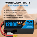 DXF LiPo Battery 6S 22.2V 12000mAh 100C Graphene Softcase Blue with EC5 / T / TRX / XT60 / XT90 / XT150 / Q8s Plug for RC 1/8 1/10 Buggy Truck Car Off-Road Drone