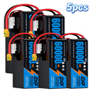 DXF SEMI-SOLID 12S 44.4V 60000mAh 10C Soft Case LiPo Battery with 8AWG Wire for Toy Cars, Boats, UAVs & Drones (1-6 Pack)