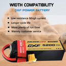 (CN)DXF 6S Lipo Battery 22.2V 150C 5200mAh Soft Case Battery with EC5 XT90 Connector for Car Truck Tank RC Buggy Truggy Racing Hobby