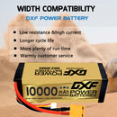 (CN)DXF Lipo Battery 4S 15.2V 10000MAH 150C  lipo Hardcase with  DEANS/T Plug for Rc 1/8 1/10 Buggy Truck Car Off-Road Drone