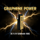 DXF 3S 11.1V 5200mAh 100C Gold Version Graphene LiPo Soft Case Battery with 10AWG XT60 Plug for 1/8 1/10 RC Car Buggy Truck Boat Drone (1-6 Pack Available)