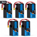 DXF SEMI-SOLID 12S 46.2V 40000mAh 15C Soft Case LiPo Battery with 8AWG Wire for Toy Cars, Boats, UAVs & Drones (1-6 Pack)