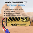 DXF 3S Lipo Battery 11.4V 8000mAh 130C GOLD Version Graphene Hardcase with EC5 Plug for RC 1/8 1/10 Buggy Truck Car Off-Road (1-6 Pack)