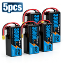 DXF SEMI-SOLID 12S 44.4V 35000mAh 5C Soft Case LiPo Battery with 8AWG Wire for Toy Cars, Boats, UAVs & Drones (1-6 Pack)