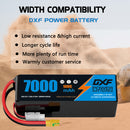 DXF Lipo Battery 6S 22.2V 7000mAh 100C Graphene Softcase with EC5 / T / TRX / XT60 / XT90 / XT150 / Q8s Plug for RC 1/8 1/10 Buggy Truck Car Off-Road Drone