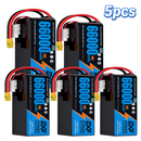 DXF 6S 22.2V 66000mAh 10C Soft Case LiPo Battery with 8AWG Wire for Toy Cars, Boats, UAVs & Drones (1-6 Pack)