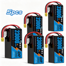 DXF SEMI-SOLID 12S 44.4V 23000mAh 10C Soft Case LiPo Battery with 8AWG Wire for Toy Cars, Boats, UAVs & Drones (1-6 Pack)