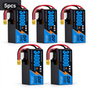 DXF 6S 23.1V 34000mAh 15C Soft Case LiPo Battery with 8AWG Wire for Toy Cars, Boats, UAVs & Drones (1-6 Pack)