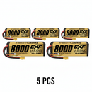 DXF Gold Version 3S HV 11.4V 8000mAh 140C Graphene Hardcase LiPo Battery with XT90 & 10AWG Wire (1-6 Pack)