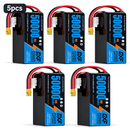 DXF SEMI-SOLID 14S 53.9V 50000mAh 15C Soft Case LiPo Battery with 8AWG Wire for Toy Cars, Boats, UAVs & Drones (1-6 Pack)