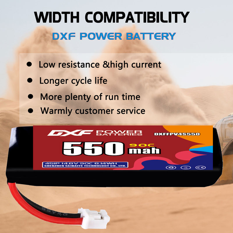 DXF 550mAh 4S 90C 14.8V Lipo Battery Pack for FPV LiPo Battery