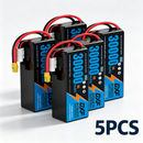 DXF SEMI-SOLID 12S 44.4V 30000mAh 5C Soft Case LiPo Battery with 8AWG Wire for Toy Cars, Boats, UAVs & Drones (1-6 Pack)