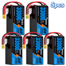 DXF 6S 22.2V 33000mAh 10C Soft Case LiPo Battery with 8AWG Wire for Toy Cars, Boats, UAVs & Drones (1-6 Pack)