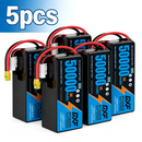 DXF SEMI-SOLID 14S 51.8V 50000mAh 5C Soft Case LiPo Battery with 8AWG Wire for Toy Cars, Boats, UAVs & Drones (1-6 Pack)