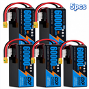 DXF 6S 22.2V 60000mAh 10C Soft Case LiPo Battery with 8AWG Wire for Toy Cars, Boats, UAVs & Drones (1-6 Pack)
