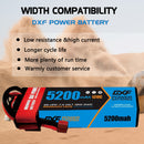 (CA)DXF Lipo Battery 2S 7.4V 5200mAh 120C Hardcase for Rc Truck Drone 1/10 1/8 Scale Traxxas Slash 4x4 RC Car Hard Case
