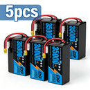 DXF 6S 22.2V 35000mAh 5C Soft Case LiPo Battery with 8AWG Wire for Toy Cars, Boats, UAVs & Drones (1-6 Pack)