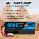 DXF LiPo Battery 6S HV 22.8V 8000mAh 130C Graphene Softcase Blue with EC5 / T / TRX / XT60 / XT90 / XT150 / Q8s Plug for RC 1/8 1/10 Buggy Truck Car Off-Road Drone