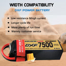 (CN)DXF 6S Lipo Battery 22.8V 150C 7500mAh Soft Case Battery with EC5 XT90 Connector for Car Truck Tank RC Buggy Truggy Racing Hobby